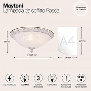 Потолочный светильник Maytoni Ceiling Wall Pascal C908-CL-03-W цвет плафона/подвески Белый, цвет арматуры Золото, Белый-3