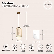 Подвесной светильник Maytoni Telford P362PL-01G цвет золото-3