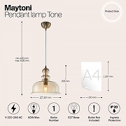 Подвесной светильник Maytoni Pendant Tone P001PL-01BZ цвет бронза-3