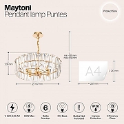 Подвесной светильник Maytoni Puntes MOD043PL-06G цвет золото-3