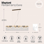 Подвесной светильник Maytoni Modern Dune DIA005PL-06G цвет плафона/подвески Прозрачный, цвет арматуры Латунь-10