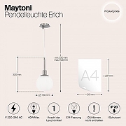 Подвесной светильник Maytoni Er1ch MOD221-PL-01-G цвет золото-7