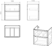 Тумба с раковиной STWORKI Монтре 60 432001 подвесная Белая-7