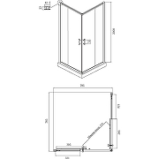 Душевой уголок Ambassador Kingston 80x80 14011119 профиль Хром стекло прозрачное-9