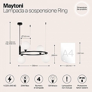 Подвесной светильник Maytoni R1ng MOD013PL-04B цвет плафона/подвески Белый, цвет арматуры Черный-3