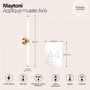 Настенный светильник Maytoni Ax1s MOD106WL-L16G3K цвет плафона/подвески Белый, цвет арматуры Золото-3