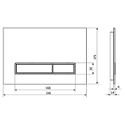 Клавиша смыва KK POL Lapis Grande V1 350/PPK/412-00-03 Pietra Antracit-4