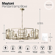 Люстра Maytoni Bow1 H009PL-08G цвет плафона/подвески Прозрачный, цвет арматуры Золото-7