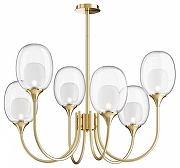 Люстра Maytoni Aura MOD016PL-06BS цвет плафона/подвески Белый, Прозрачный, цвет арматуры Латунь
