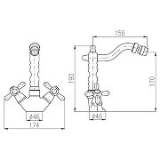 Смеситель для биде Rav Slezak Morava retro MK520.5/9 Хром-1