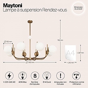 Люстра Maytoni Rendez-vous MOD109PL-08BS цвет плафона/подвески Белый, цвет арматуры Латунь-4