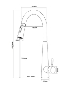 Смеситель для кухни Orange Steel M99-007b Черный матовый-9