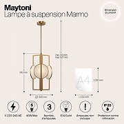 Люстра Maytoni Marmo MOD099PL-03G цвет плафона/подвески Белый, цвет арматуры Золото-4