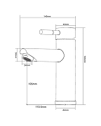 Смеситель для раковины Orange Steel M99-021b Черный матовый-8