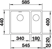 Кухонная мойка Blanco Andano 340/180-U 522977 Нержавеющая сталь с зеркальной полировкой-5