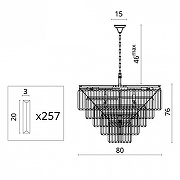 Люстра Divinare Nova 3001/01 LM-13 цвет плафона/подвески Прозрачный, цвет арматуры Черный, Золото-4
