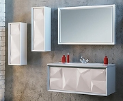 Шкаф пенал Marka One Romb 30П L У73558 подвесной White-1