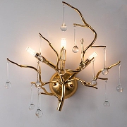 Настенный светильник Divinare Salice 3132/01 AP-3 цвет плафона/подвески Прозрачный, цвет арматуры Золото-1