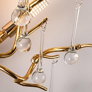 Настенный светильник Divinare Salice 3132/01 AP-3 цвет плафона/подвески Прозрачный, цвет арматуры Золото-2