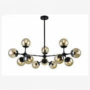 Люстра Artelamp Bolla A1664SP-12BK цвет плафона/подвески Коричневый, Янтарный, Прозрачный, цвет арматуры Черный