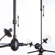 Люстра Artelamp Bolla A1664SP-12BK цвет плафона/подвески Коричневый, Янтарный, Прозрачный, цвет арматуры Черный-5