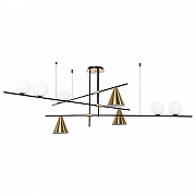 Люстра Artelamp Jacob A7029PL-9BK цвет плафона/подвески Белый, Медь, цвет арматуры Черный