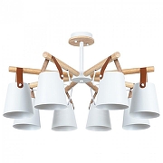 Люстра Artelamp Thomas A7032PL-8WH цвет плафона/подвески Бежевый, Белый, цвет арматуры Черный