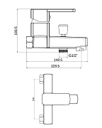 Смеситель для ванны Orange OneLife P06-100b Черный матовый-9