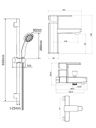 Комплект смесителей Orange OneLife P06-511b Черный матовый-9