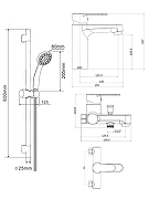 Комплект смесителей Orange OneLife P07-511b Черный матовый-8
