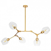 Люстра Artelamp Yuka A4103SP-5GO цвет плафона/подвески Прозрачный, цвет арматуры Золото