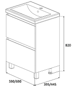 Тумба под раковину 1MarKa New Aris 70Н Ц0000019919 Белый глянец-4