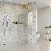 Душевая перегородка Niagara Nova 90 NG-642-90GOLD профиль Холодное золото стекло прозрачное-1