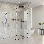 Душевая перегородка Niagara Nova 120 NG-682-12BLACK профиль Черный стекло прозрачное-1