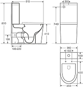Унитаз компакт CeramaLux 2179-1MB Черный матовый с бачком и сиденьем Микролифт-2
