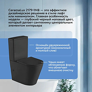 Унитаз-компакт CeramaLux 2179-1MB Черный матовый с бачком и сиденьем Микролифт-2