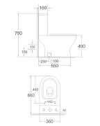 Унитаз компакт Agger AT03000 с бачком и сиденьем Микролифт-13