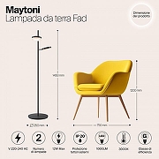 Торшер Maytoni Fad MOD070FL-L12B3K цвет плафона/подвески Белый, цвет арматуры Черный-2