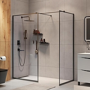 Душевая перегородка Iddis Slide 90 SLI8GS9i23 профиль Графит стекло прозрачное-2