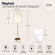 Настольная лампа Maytoni Zaragoza H001TL-01BS цвет плафона/подвески Белый, цвет арматуры Латунь-4