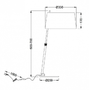 Настольная лампа Maytoni Bergamo MOD613TL-01B цвет плафона/подвески Светло-серый, цвет арматуры Хром, Черный-12