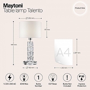 Настольная лампа Maytoni Talento DIA008TL-01CH цвет плафона/подвески Белый, Прозрачный, цвет арматуры Хром-5