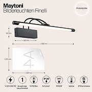 Подсветка для зеркал и картин Maytoni Mirror Finelli MIR004WL-L12B цвет плафона/подвески Белый, Черный, цвет арматуры Черный-3