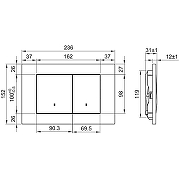 Клавиша смыва Olive's Porto PR412C Хром глянцевый-1