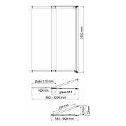 Шторка на ванну WasserKRAFT Main 100 41S02-100R Matt glass Fixed профиль Хром стекло матовое-9