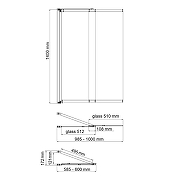 Шторка на ванну WasserKRAFT Dill 100 61S02-100 WasserSchutz Fixed профиль Черный стекло прозрачное-5