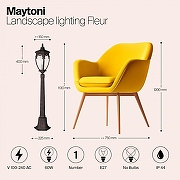 Ландшафтный светильник Maytoni Fleur O414FL-01BZ1 цвет плафона/подвески Прозрачный, цвет арматуры Бронза-3