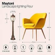 Ландшафтный светильник Maytoni Fleur O414FL-01GB1 цвет плафона/подвески Прозрачный, цвет арматуры Черный, Золото-3