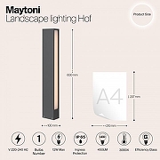Ландшафтный светильник Maytoni Hof O422FL-L12GF цвет плафона/подвески Белый, цвет арматуры Графит-2