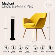 Ландшафтный светильник Maytoni Paso O595FL-L12B3K цвет плафона/подвески Белый, цвет арматуры Черный-4